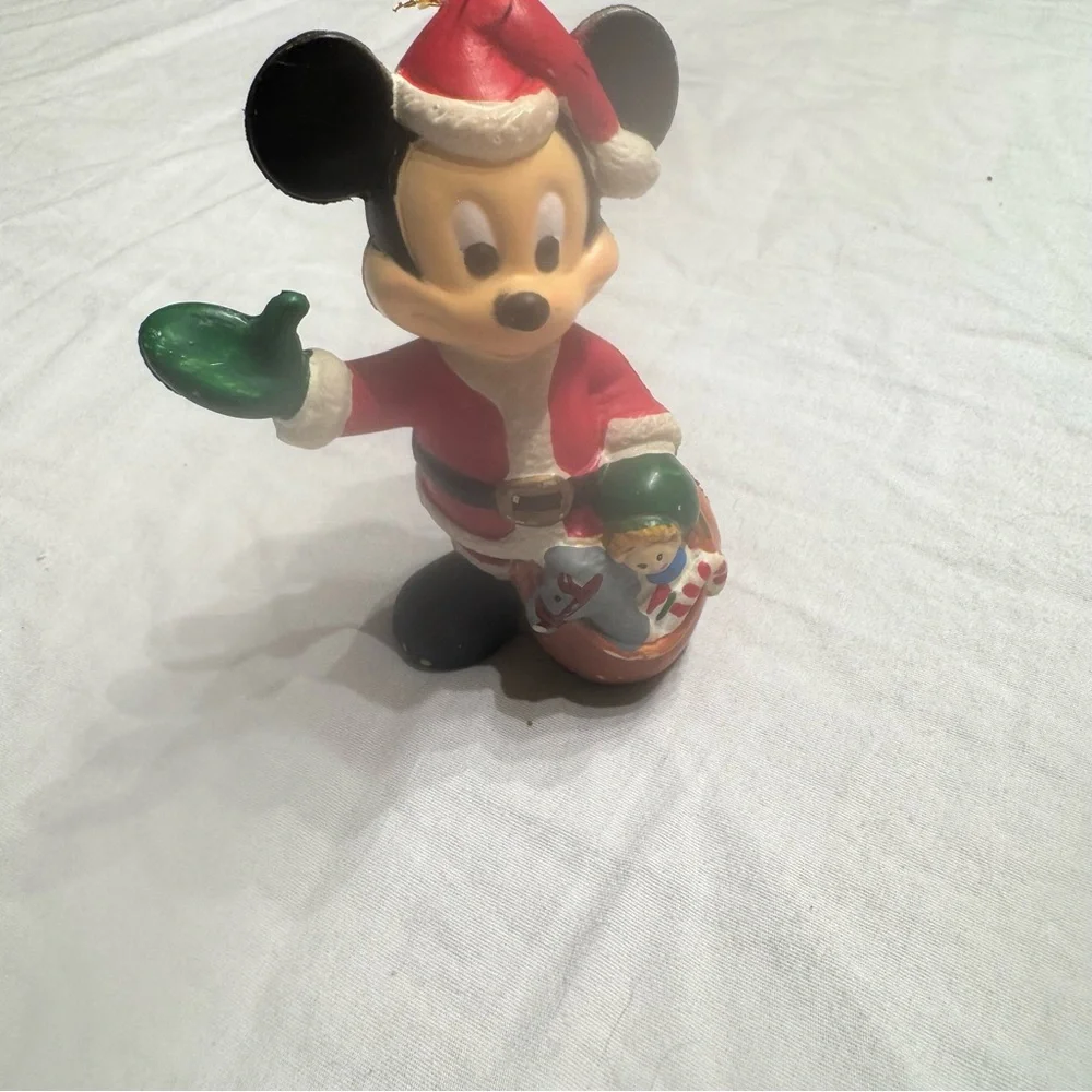 Vintage The Walt Disney Co. Mickey Mouse‎ Blow Mold Ornament Santa Claus